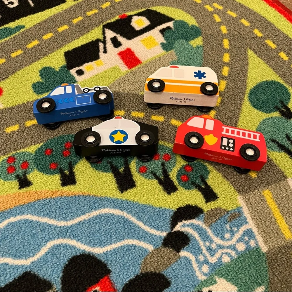 Melissa & Doug Colorful Town Country Play Mat With Cars